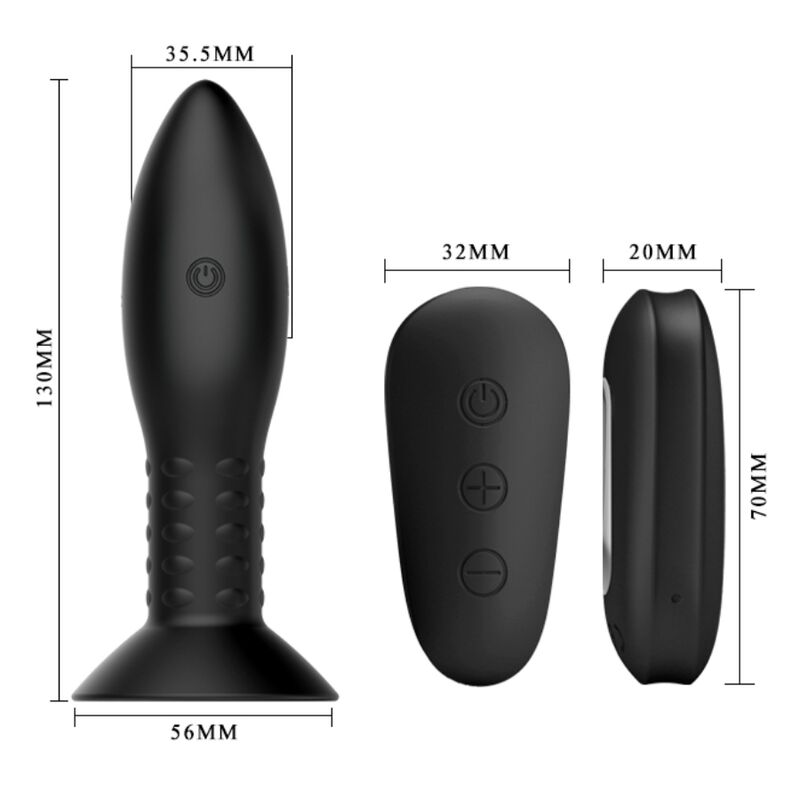 Mr Play-Analplug mit schwarzer Drehkugel und Silikonfernbedienung · Vibratoren (Bild 5)