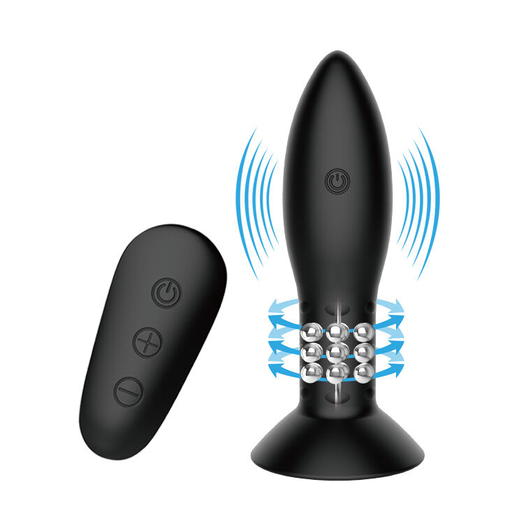Mr Play-Analplug mit schwarzer Drehkugel und Silikonfernbedienung · Vibratoren (Bild 2)
