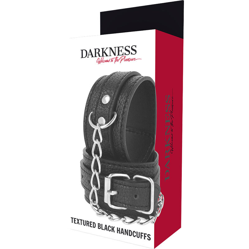 Darkness Bondage-Darkness Handgelenke aus schwarzem Leder strukturiert · Sextoys (Bild 5)