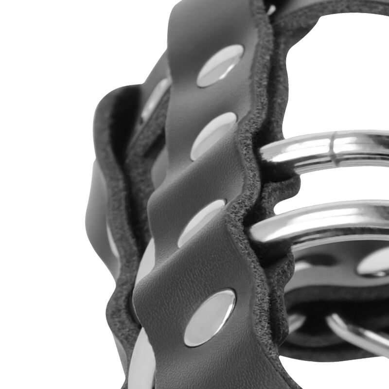 Darkness Bondage-Keuschheit Käfig aus veganem Leder mit Schloss · Sextoys (Bild 2)