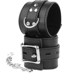 Darkness Bondage-Handschellen aus schwarzem ökologischem Leder · Sextoys (Bild 5)