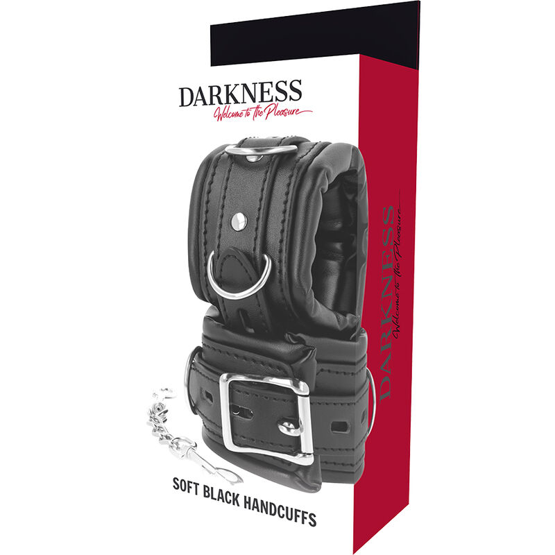 Darkness Bondage-Handschellen gepolstert Bdsm, Pu und Metall · Sextoys (Bild 2)