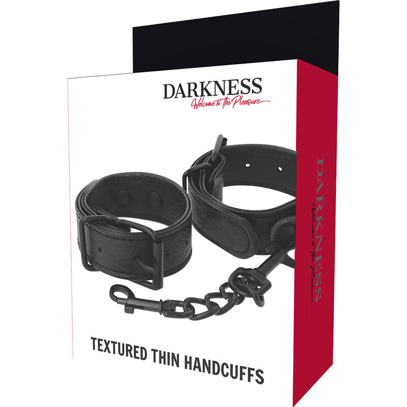 Darkness Bondage-Handschellen dünn strukturiert Breite Groß Metall · Sextoys (Bild 2)
