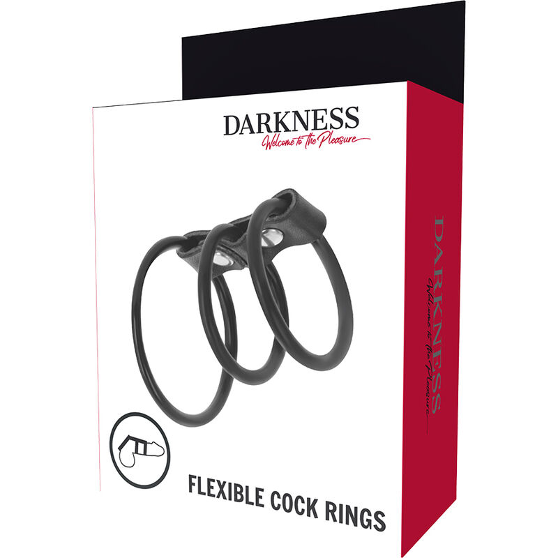 Darkness Bondage-Set von 3 flexiblen Ringen für Penis-TPR · Sextoys (Bild 3)