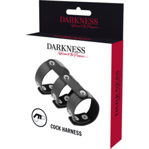 Darkness Bondage-Doppelter einstellbarer Lederring für Penis und · Sextoys (Bild 5)