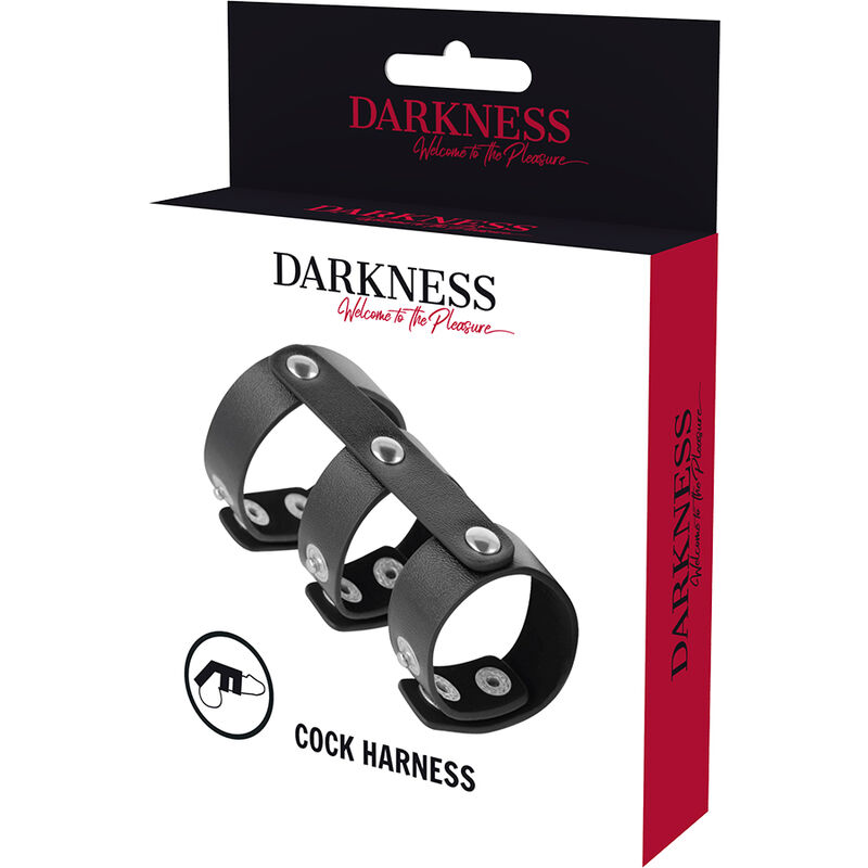 Darkness Bondage-Doppelter einstellbarer Lederring für Penis und · Sextoys (Bild 5)