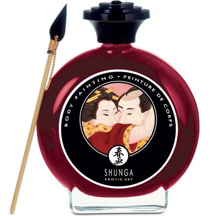 Shunga Massage Cream-Essbare Farbe für den Körper mit Erdbeeren · Oralsex & Körperspiele