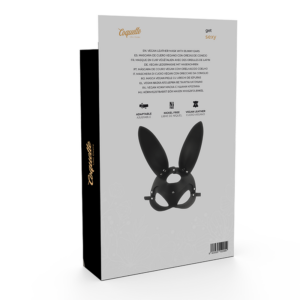 Coquette Accessories-Maske aus veganem Leder mit Kaninchenohren · Sexy Damen-Dessous (Bild 4)