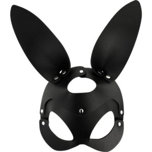 Coquette Accessories-Maske aus veganem Leder mit Kaninchenohren · Sexy Damen-Dessous (Bild 3)