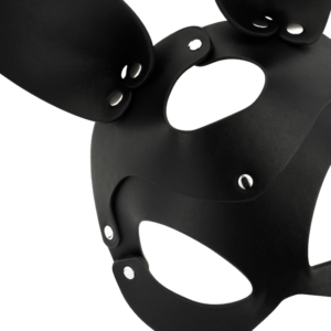 Coquette Accessories-Maske aus veganem Leder mit Kaninchenohren · Sexy Damen-Dessous (Bild 2)