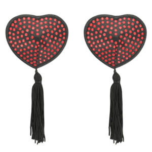 Coquette Accessories-Brustwarzen Abdeckungen Herz Schwarz/Rot · Sexy Damen-Dessous (Bild 3)