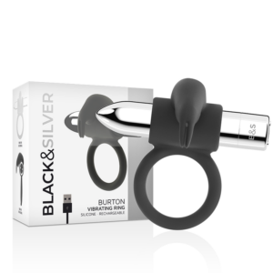 Black&silver-Ring Wiederaufladbar Burton 10 Modi · Penisringe & -hüllen (Bild 5)