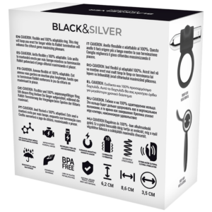 Black&Silver-Cameron Ring Wiederaufladbar Silikon 10 Geschwindigkeiten · Sextoys (Bild 4)