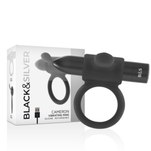 Black&Silver-Cameron Ring Wiederaufladbar Silikon 10 Geschwindigkeiten · Sextoys (Bild 12)