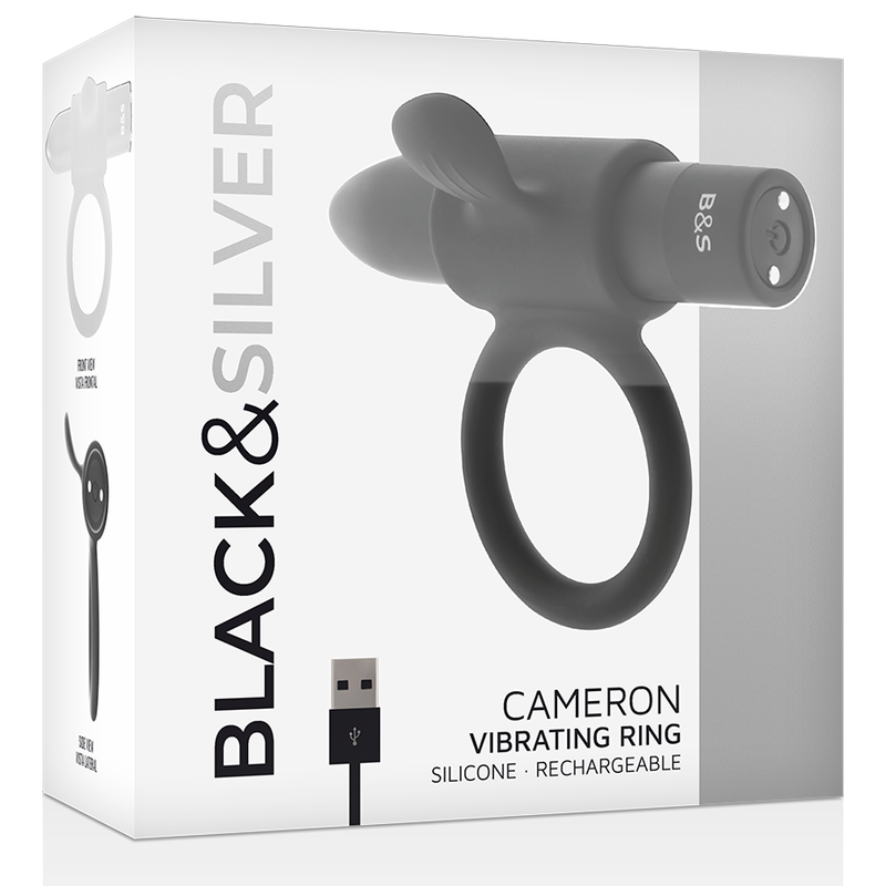 Black&Silver-Cameron Ring Wiederaufladbar Silikon 10 Geschwindigkeiten · Sextoys (Bild 11)