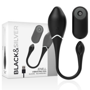 Black&silver-Jenell Ei Vibrator Wiederaufladbar-Silizium, 10 Geschwindigkeiten · Vibratoren (Bild 2)