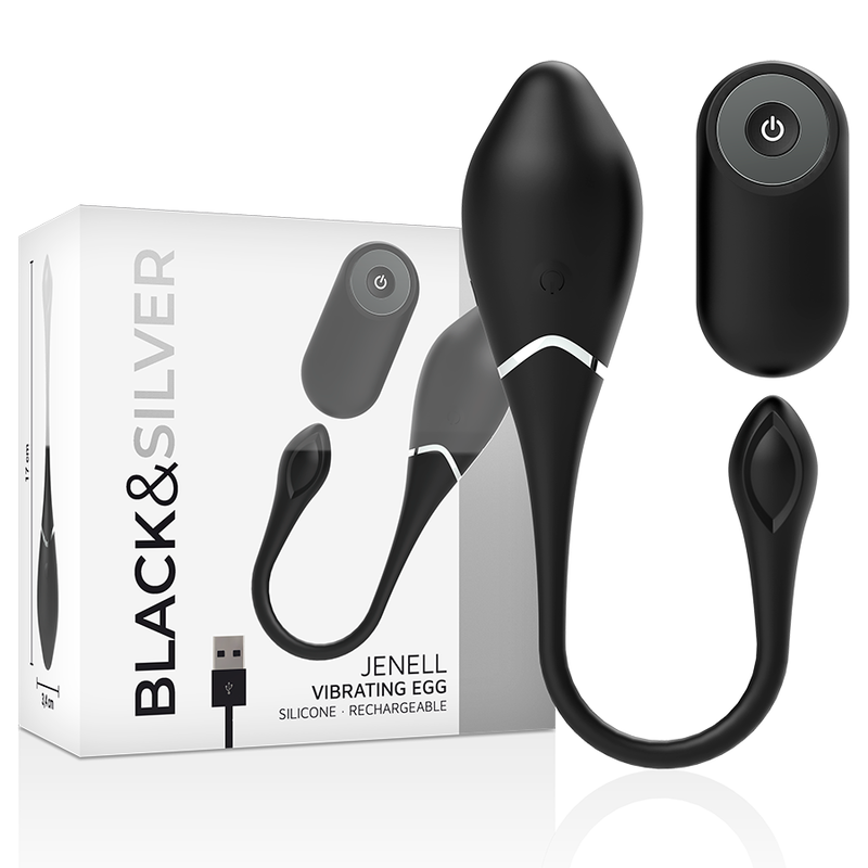 Black&silver-Jenell Ei Vibrator Wiederaufladbar-Silizium, 10 Geschwindigkeiten · Vibratoren (Bild 2)