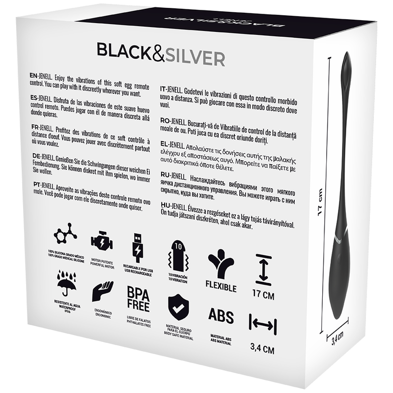 Black&silver-Jenell Ei Vibrator Wiederaufladbar-Silizium, 10 Geschwindigkeiten · Vibratoren (Bild 8)