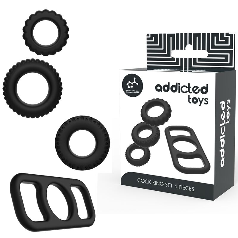 Addicted Toys-4 Stk.-Silikon-Penisring-Set, Wasserdicht · Sextoys (Bild 8)