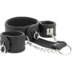 Fetish Submissive Bondage-Halskette und Handschellen aus veganem Leder · Sextoys