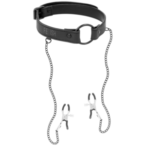 Fetish Submissive Bondage-Knebel mit Ring und Klemmen
