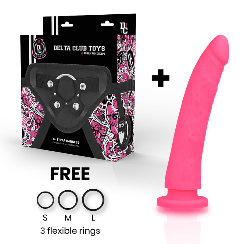 Deltaclub-Harness für Dildo in Silikon Rosa 17 cm – Ø 3 cm · Strap-on & Harness (Bild 9)