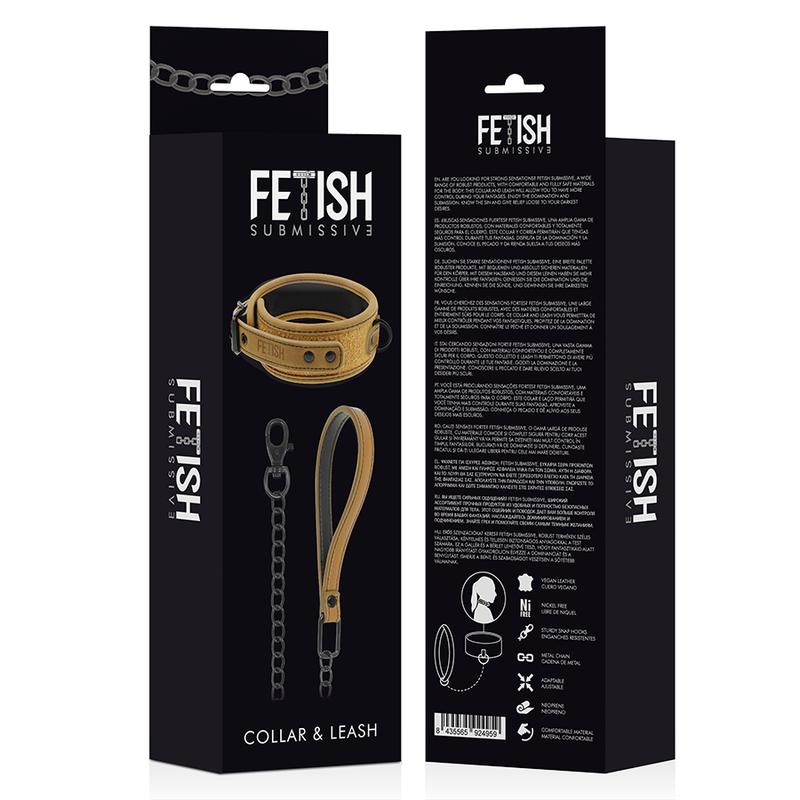 Fetish Submissive Origin-Gepolsterte Halskette aus Neopren mit Metallkette · Sextoys (Bild 8)