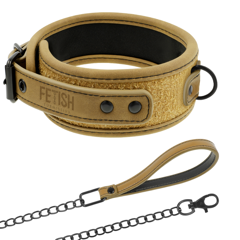 Fetish Submissive Origin-Gepolsterte Halskette aus Neopren mit Metallkette · Sextoys