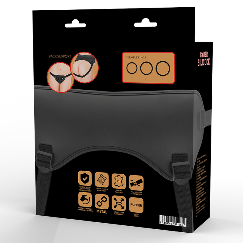 Cyber Silicock-Harness Strap-on mit 3 Ringen Inklusiv-Silikon · Strap-on & Harness (Bild 2)