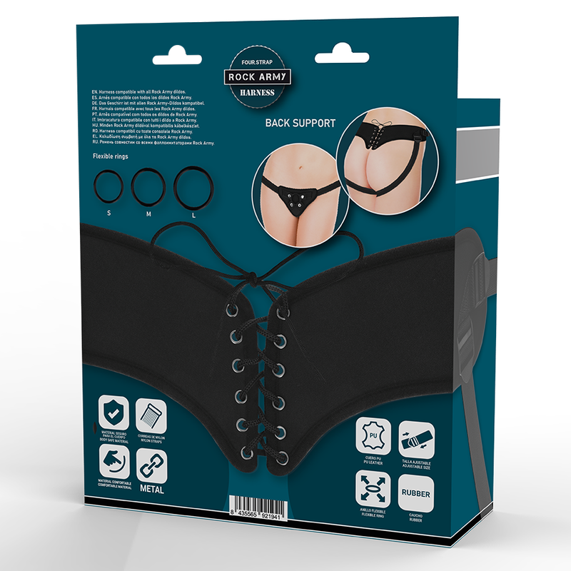 Rock Army-Harness einstellbar mit flexiblen Ringen · Strap-on & Harness (Bild 8)