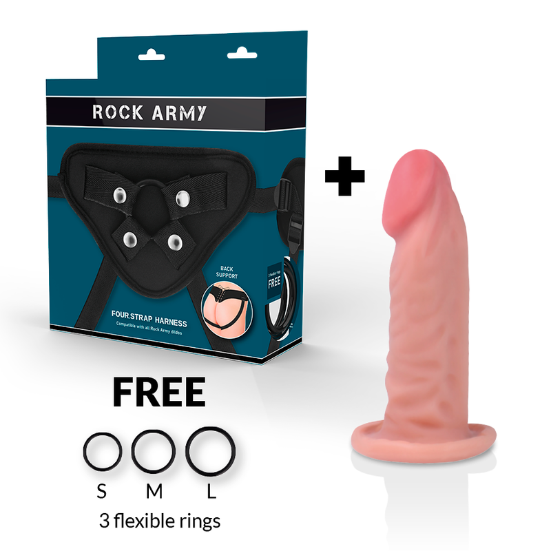Rock Army-Harness + Dildo Realistisch Tiger Doppeldichte 14 cm · Strap-on & Harness (Bild 10)