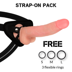 Rock Army-Harness + Dual Density Leopard 23 cm -o- 4.77 cm-Silikon · Strap-on & Harness