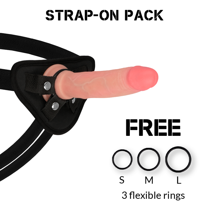 Rock Army-Harness + Premium-Dildo aus Flüssigsilikon Avenger 19 cm