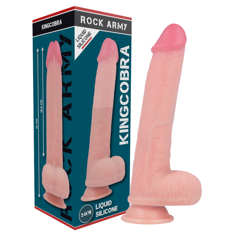 Rock Army-Arn S + Liquid Silikon Dildo Premium Kingcobra 24 cm · Strap-on & Harness (Bild 9)