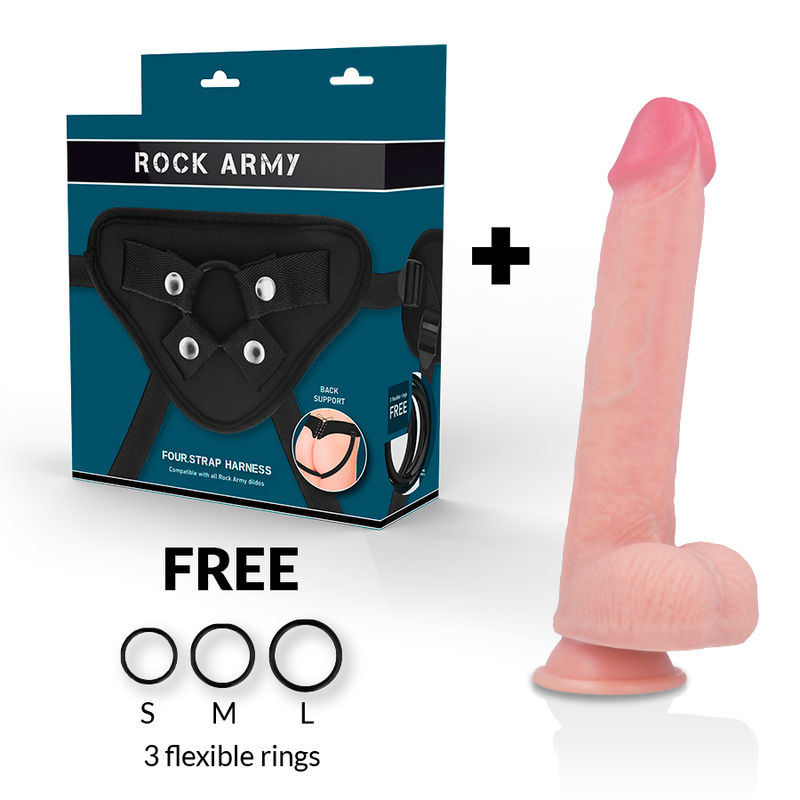 Rock Army-Arn S + Liquid Silikon Dildo Premium Kingcobra 24 cm · Strap-on & Harness (Bild 2)