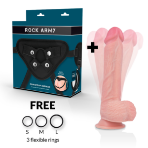 Rock Army-Harness + Hawk Rotator und Vibrator 22 cm -o- 4.6 cm · Strap-on & Harness (Bild 2)