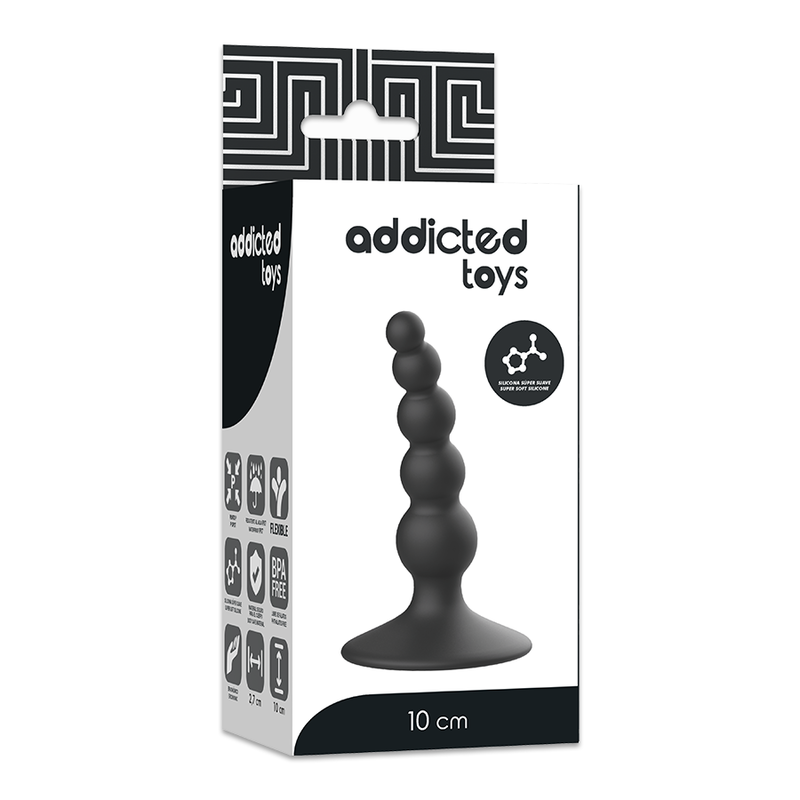 Addicted Toys-Analplug Sexuelle 10 cm Schwarz-Silikon · Vibratoren (Bild 4)
