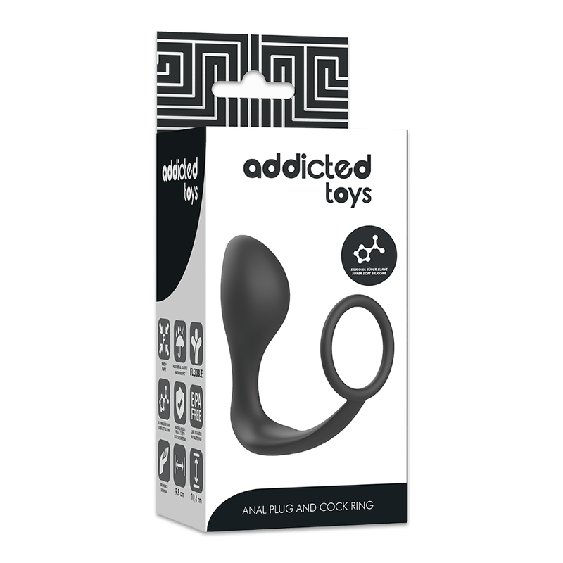 Addicted Toys-Analplug mit Silikonring Schwarz · Sextoys (Bild 3)