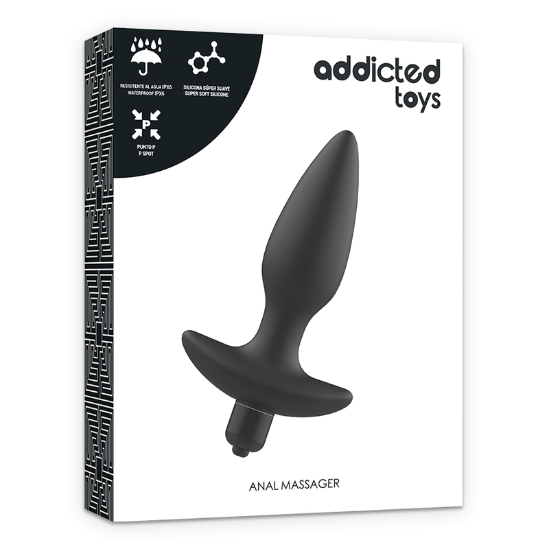 Addicted Toys-Analplug-Massagegerät mit Vibration, Schwarz-Silikon · Sextoys (Bild 5)