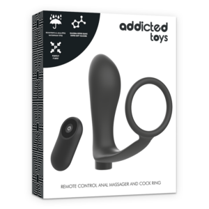 Addicted Toys-Penis Ring mit Analplug mit Fernbedienung, Schwarz · Vibratoren (Bild 7)