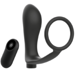 Addicted Toys-Penis Ring mit Analplug mit Fernbedienung, Schwarz · Vibratoren