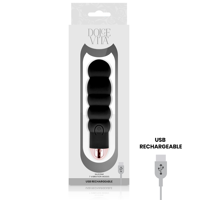 Dolce Vita-Sechs Vibrator Wiederaufladbar 7 Geschwindigkeit-Silikon · Vibratoren (Bild 2)