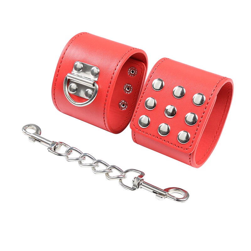 Ohmama Fetish-Handschellen Rot mit Verschluss Snap-Metal · Sextoys (Bild 4)