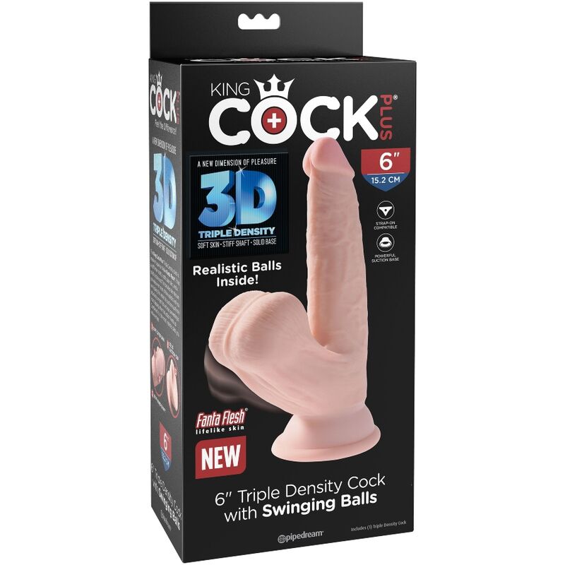 King Cock-Plus 3D Dildo-Anhängekugeln 12.7 cm-TPE, Saugnapf · Strap-on & Harness (Bild 7)