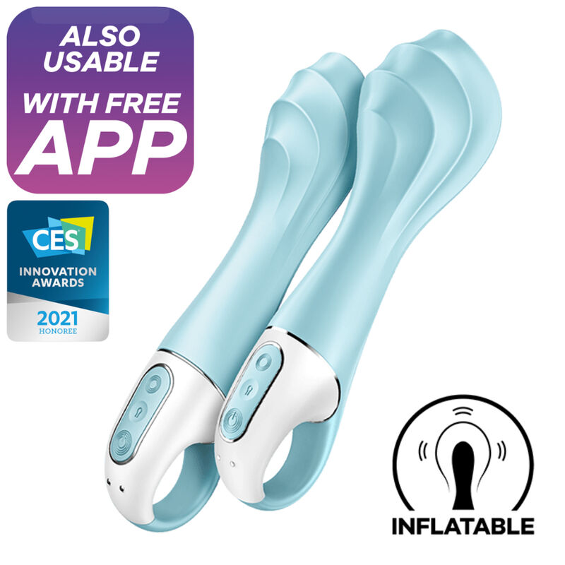 Satisfyer Connect-Air Pump Vibrator 5 Connect App Blue-Silikon · Vibratoren (Bild 2)