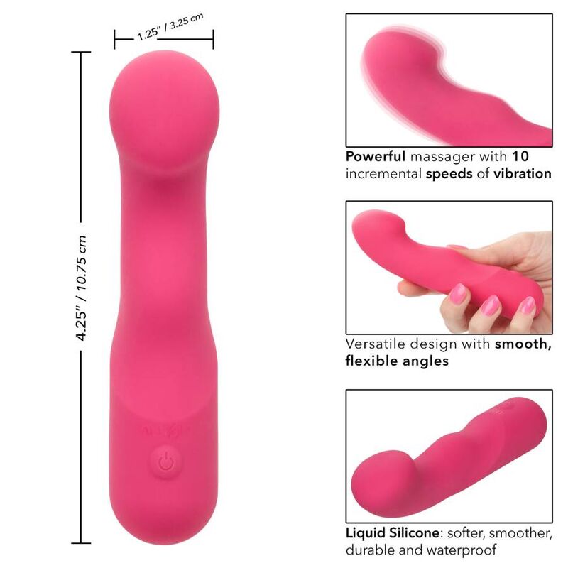 Calexotics-Pixies Curvy Rosa-Silikon, 10 Geschwindigkeiten, Wiederaufladbar, USB · Vibratoren (Bild 5)