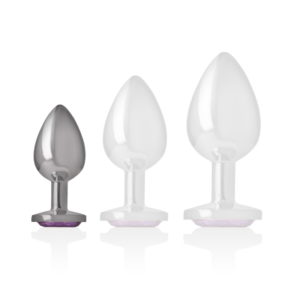 Intense Anal Toys-Analplug Metall Aluminium mit Lila Kristall · Spielzeug aus Glas & Metall (Bild 2)