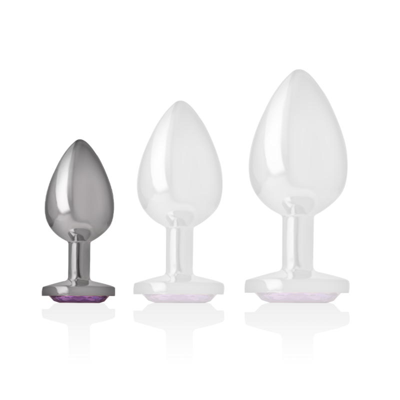 Intense Anal Toys-Analplug Metall Aluminium mit Lila Kristall · Spielzeug aus Glas & Metall (Bild 2)