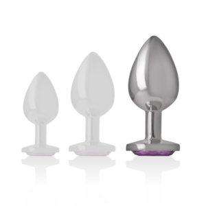 Intense Anal Toys-Analplug aus Aluminium mit Kristall-Lila, Größe L · Spielzeug aus Glas & Metall (Bild 2)