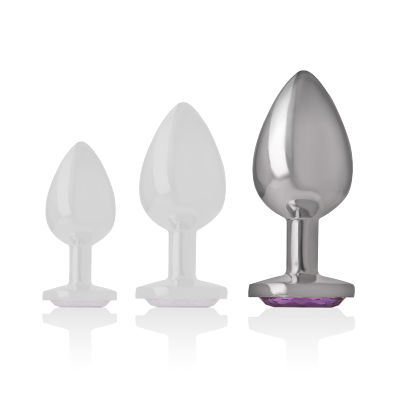 Intense Anal Toys-Analplug aus Aluminium mit Kristall-Lila, Größe L · Spielzeug aus Glas & Metall (Bild 2)